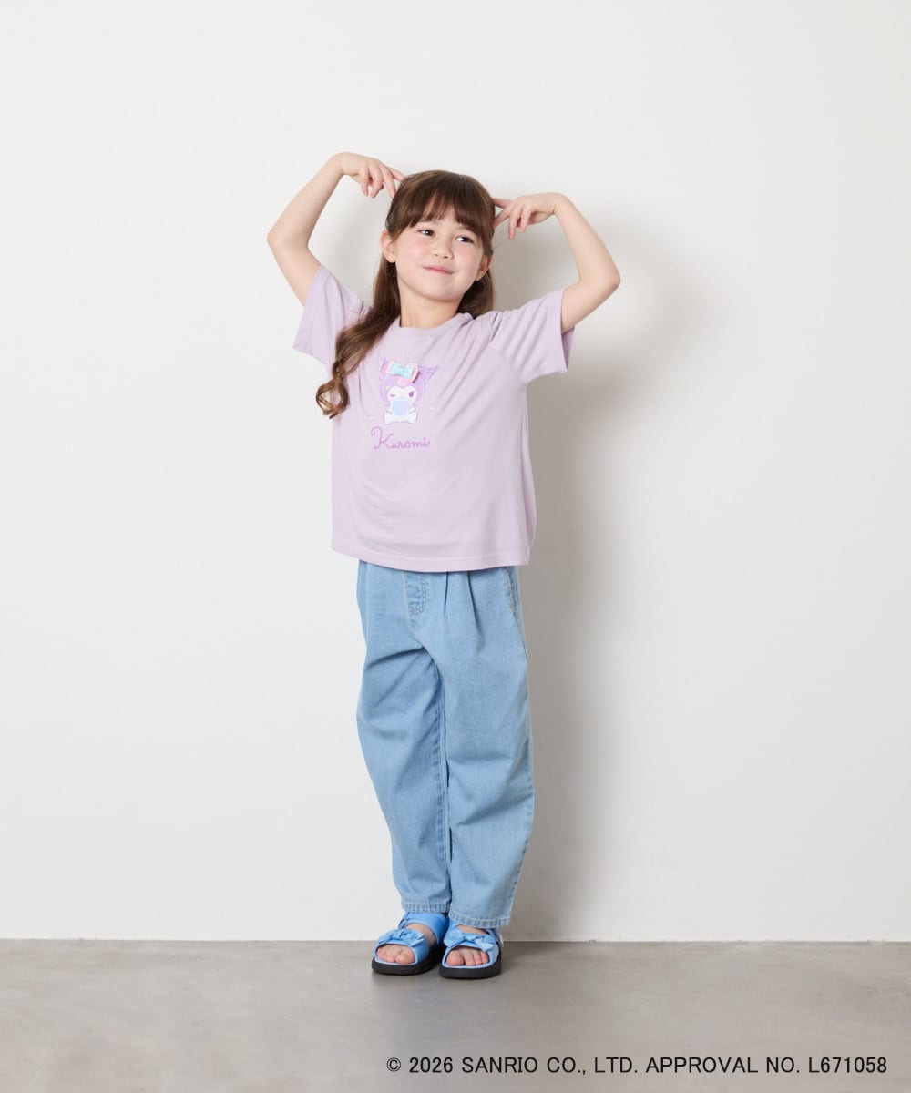 KJKGD61039 a.v.v KIDS(アー・ヴェ・ヴェ) [110-140]【数量限定】[シナモロール＆クロミ]スパンコールTシャツ ラベンダー