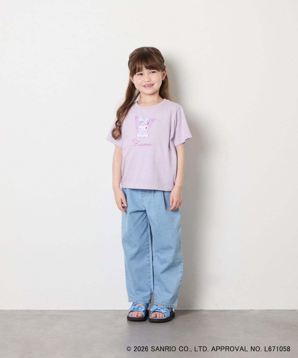 KJKGD61039 a.v.v KIDS(アー・ヴェ・ヴェ) [110-140]【数量限定】[シナモロール＆クロミ]スパンコールTシャツ ラベンダー