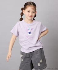 KJKGD61039 a.v.v KIDS(アー・ヴェ・ヴェ) [110-140]【数量限定】[シナモロール＆クロミ]スパンコールTシャツ ラベンダー