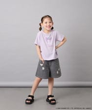 KJKGD61039 a.v.v KIDS(アー・ヴェ・ヴェ) [110-140]【数量限定】[シナモロール＆クロミ]スパンコールTシャツ ラベンダー
