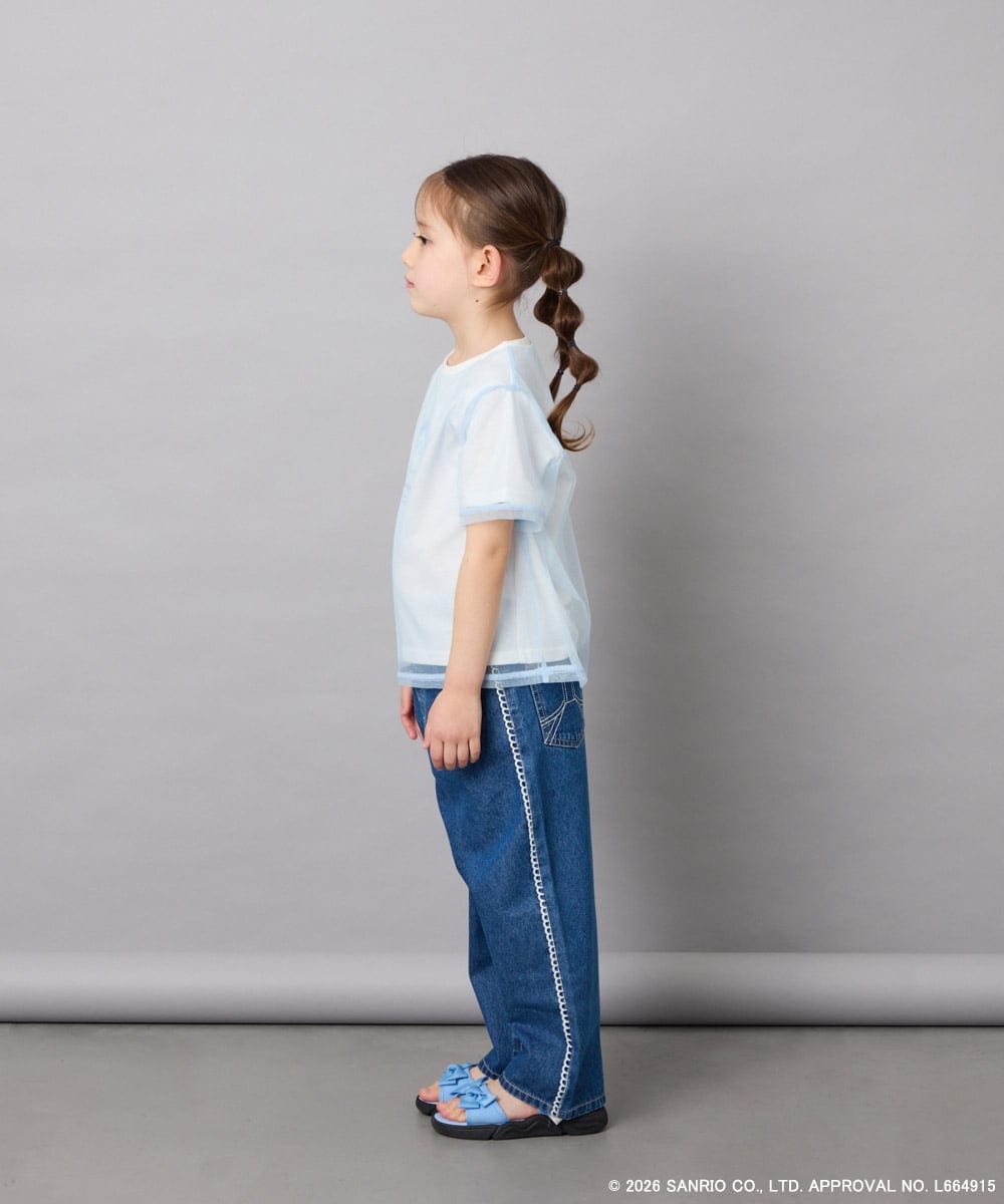 KJKGD62044 a.v.v KIDS(アー・ヴェ・ヴェ) [120-150]【数量限定】[シナモロール＆クロミ]オーバーチュールTシャツ ホワイト