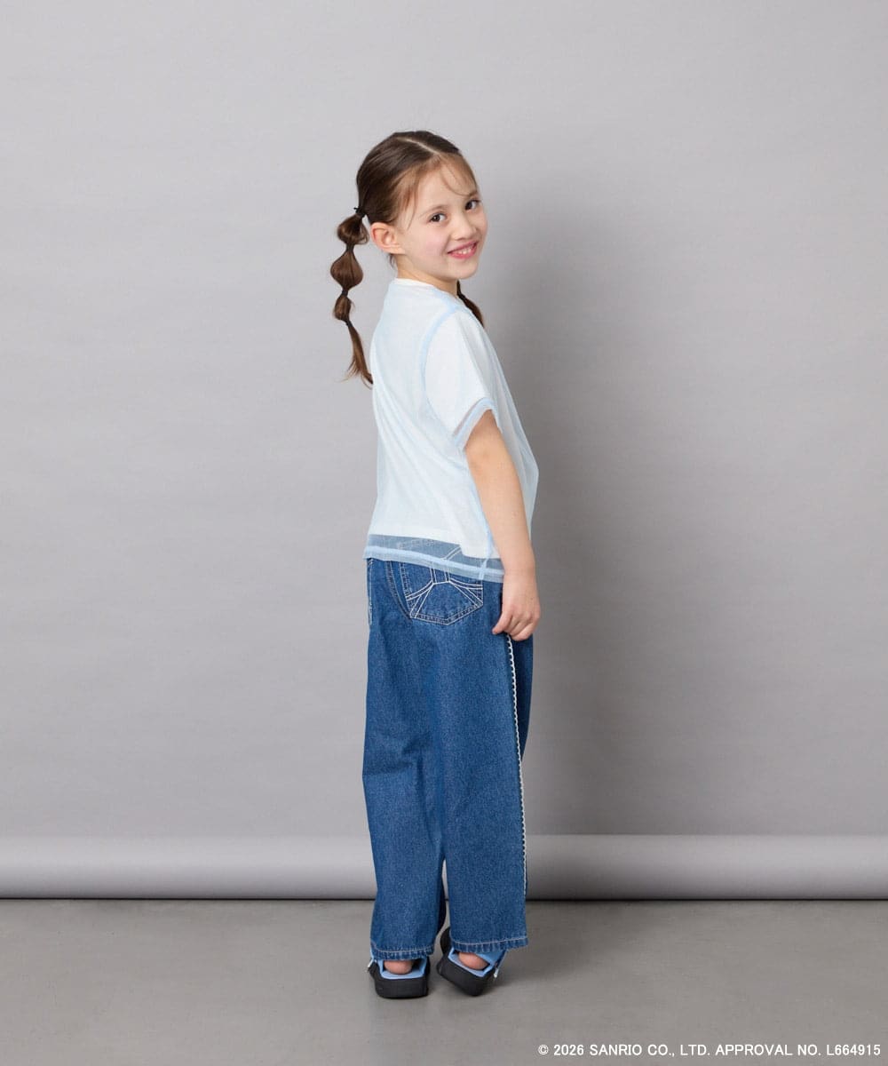 KJKGD62044 a.v.v KIDS(アー・ヴェ・ヴェ) [120-150]【数量限定】[シナモロール＆クロミ]オーバーチュールTシャツ ホワイト