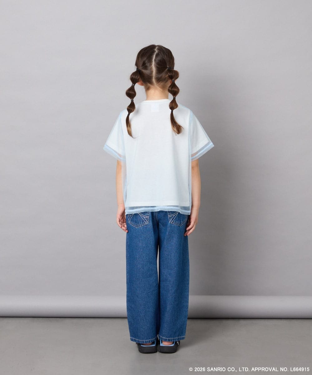 KJKGD62044 a.v.v KIDS(アー・ヴェ・ヴェ) [120-150]【数量限定】[シナモロール＆クロミ]オーバーチュールTシャツ ホワイト