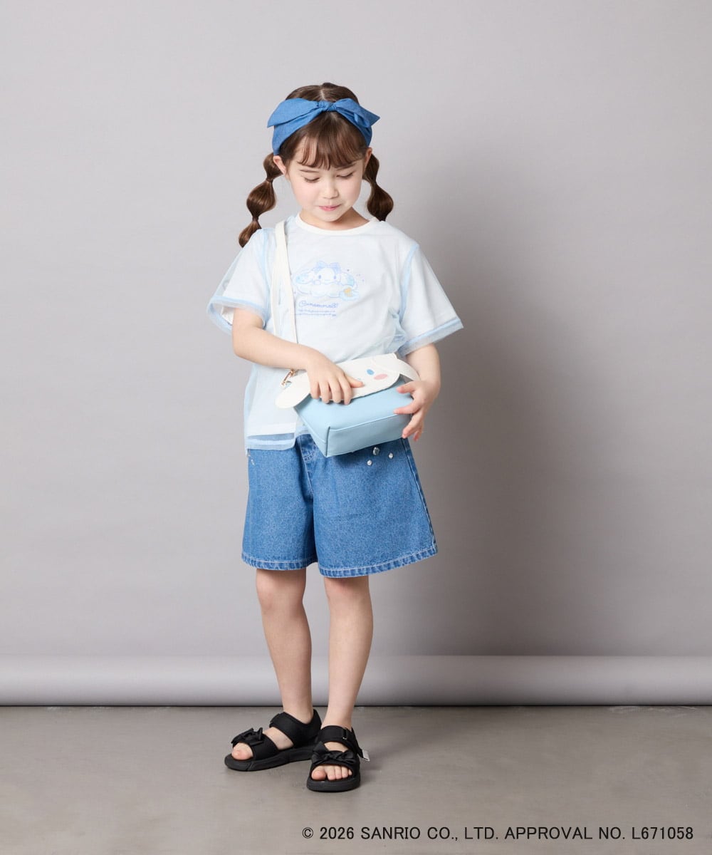 KJKGD62044 a.v.v KIDS(アー・ヴェ・ヴェ) [120-150]【数量限定】[シナモロール＆クロミ]オーバーチュールTシャツ ホワイト
