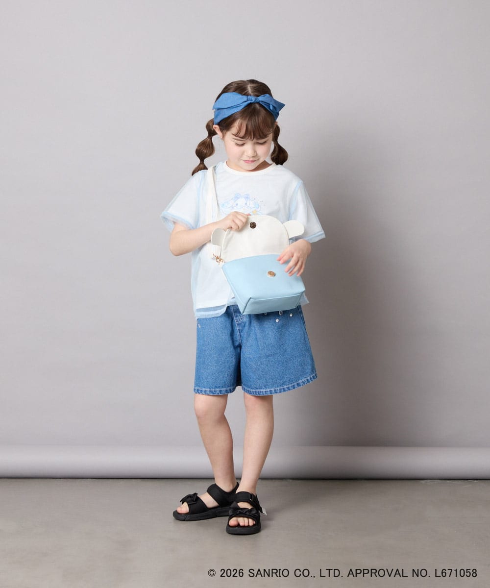 KJKGD62044 a.v.v KIDS(アー・ヴェ・ヴェ) [120-150]【数量限定】[シナモロール＆クロミ]オーバーチュールTシャツ ホワイト