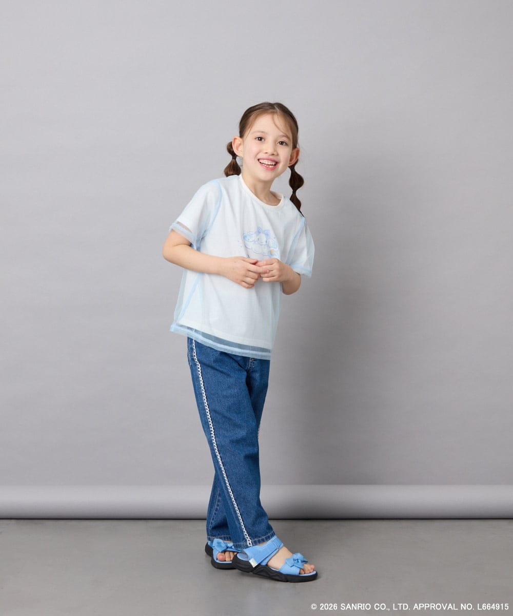 KJKGD62044 a.v.v KIDS(アー・ヴェ・ヴェ) [120-150]【数量限定】[シナモロール＆クロミ]オーバーチュールTシャツ ホワイト