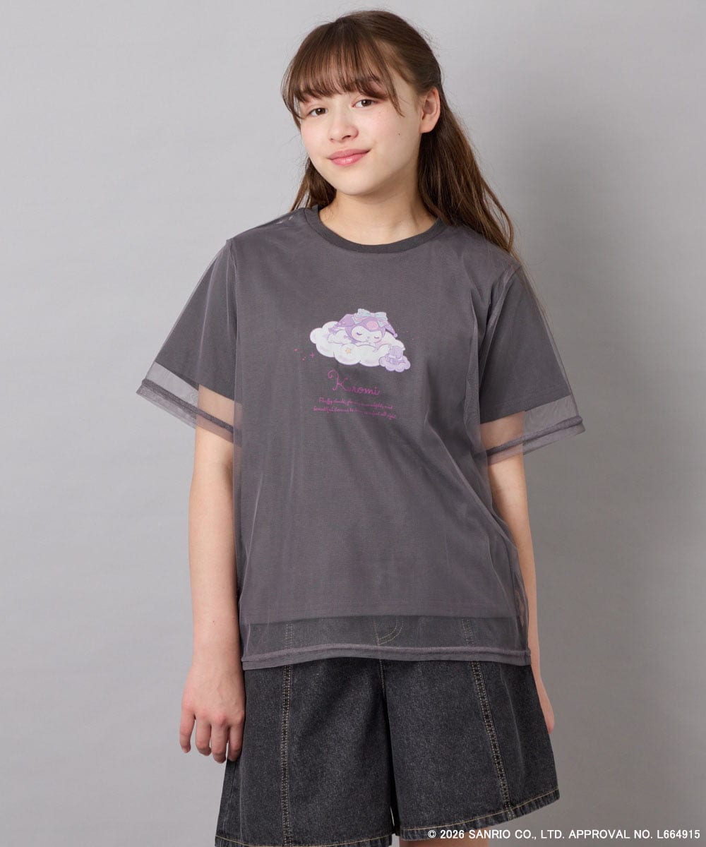 KJKGD62044 a.v.v KIDS [120-150]【数量限定】[シナモロール＆クロミ]オーバーチュールTシャツ
