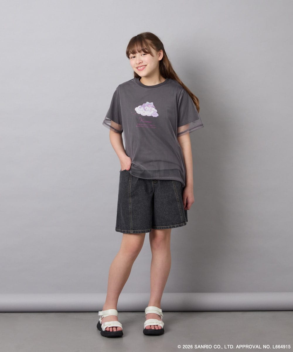 KJKGD62044 a.v.v KIDS(アー・ヴェ・ヴェ) [120-150]【数量限定】[シナモロール＆クロミ]オーバーチュールTシャツ ダークグレー