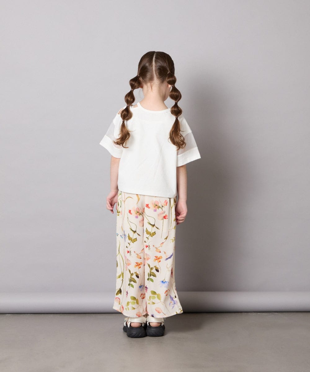 KJKGD65035 a.v.v KIDS(アー・ヴェ・ヴェ) [120-160]アシメ肩シアーTシャツ ホワイト