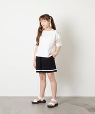 KJKGD65035 a.v.v KIDS(アー・ヴェ・ヴェ) [120-160]アシメ肩シアーTシャツ ホワイト