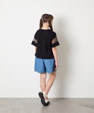 KJKGD65035 a.v.v KIDS(アー・ヴェ・ヴェ) [120-160]アシメ肩シアーTシャツ ブラック