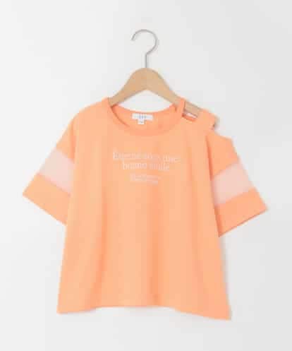KJKGD65035 a.v.v KIDS [120-160]アシメ肩シアーTシャツ