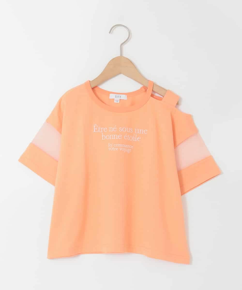 120-160]アシメ肩シアーTシャツ(カットソー・Tシャツ) | a.v.v KIDS