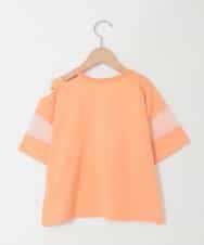 KJKGD65035 a.v.v KIDS(アー・ヴェ・ヴェ) [120-160]アシメ肩シアーTシャツ オレンジ