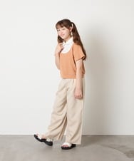 KJKGD66044 a.v.v KIDS(アー・ヴェ・ヴェ) [140-160]シャツレイヤード風ニットソー オレンジ