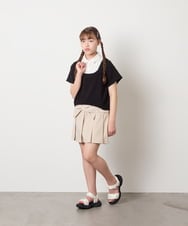 KJKGD66044 a.v.v KIDS(アー・ヴェ・ヴェ) [140-160]シャツレイヤード風ニットソー ブラック
