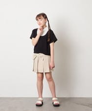 KJKGD66044 a.v.v KIDS(アー・ヴェ・ヴェ) [140-160]シャツレイヤード風ニットソー ブラック