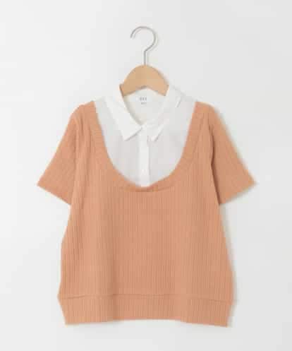 KJKGD66044 a.v.v KIDS [140-160]シャツレイヤード風ニットソー