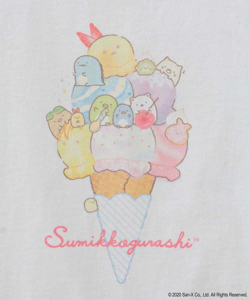 KJKGJ80024 a.v.v KIDS(アー・ヴェ・ヴェ) 【数量限定】すみっコぐらしオリジナル裾フリルＴシャツ[WEB限定サイズ] ホワイト
