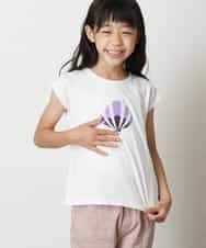 KJKGM62019 a.v.v KIDS(アー・ヴェ・ヴェ) [100-130]【接触冷感】マリンモチーフカットソー[WEB限定サイズ] ホワイト(スパンコールシェル)