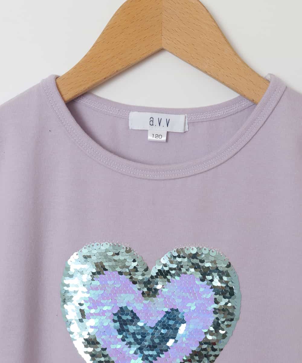 KJKGM62019 a.v.v KIDS(アー・ヴェ・ヴェ) [100-130]【接触冷感】マリンモチーフカットソー[WEB限定サイズ] ラベンダー(ハート)