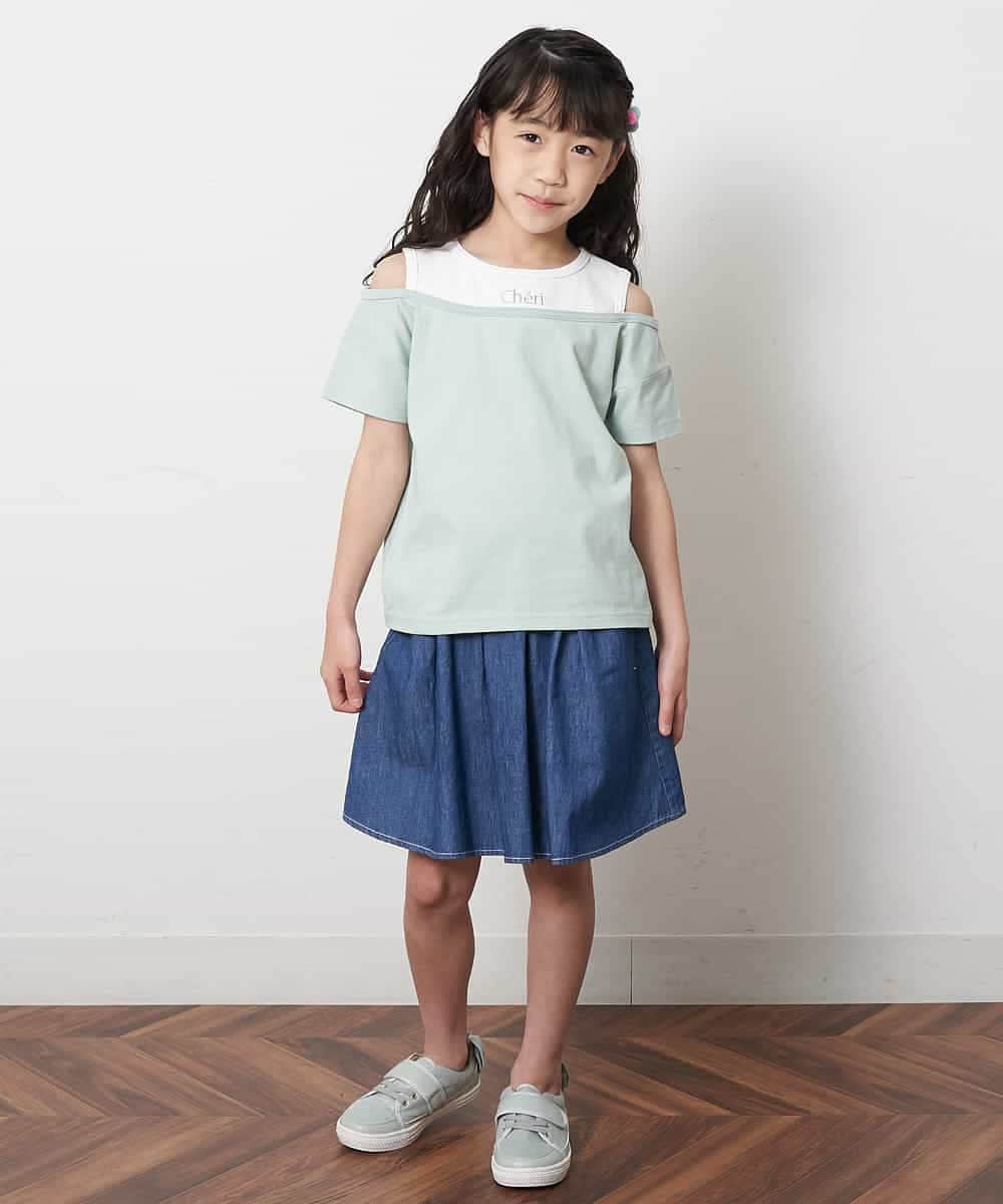 KJKGM69019 a.v.v KIDS(アー・ヴェ・ヴェ) [100-130]タンクドッキングカットソー[WEB限定サイズ] グリーン