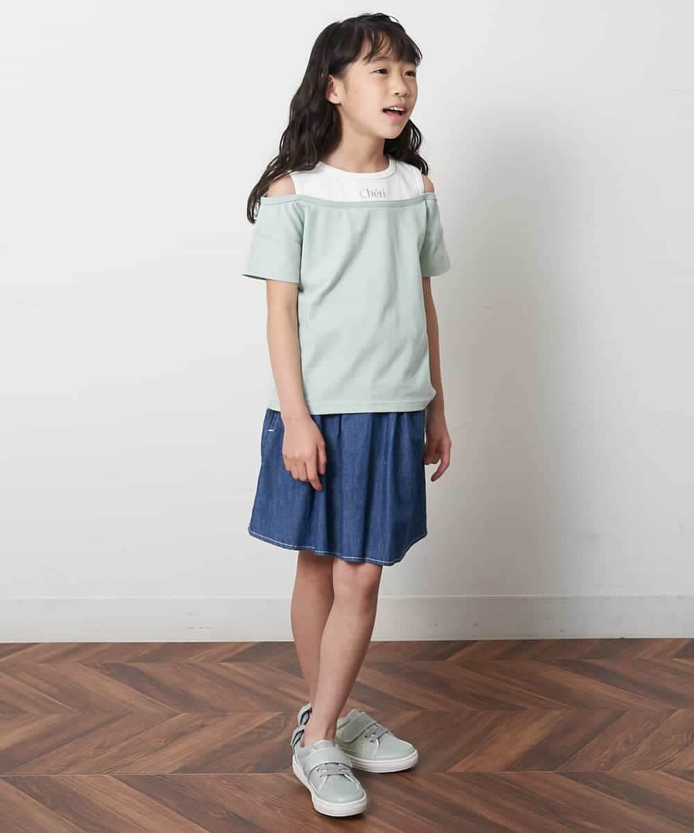 KJKGM69019 a.v.v KIDS(アー・ヴェ・ヴェ) [100-130]タンクドッキングカットソー[WEB限定サイズ] グリーン