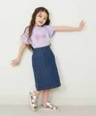 KJKGP04019 a.v.v KIDS(アー・ヴェ・ヴェ) [100-130]アソートロゴTシャツ ラベンダー