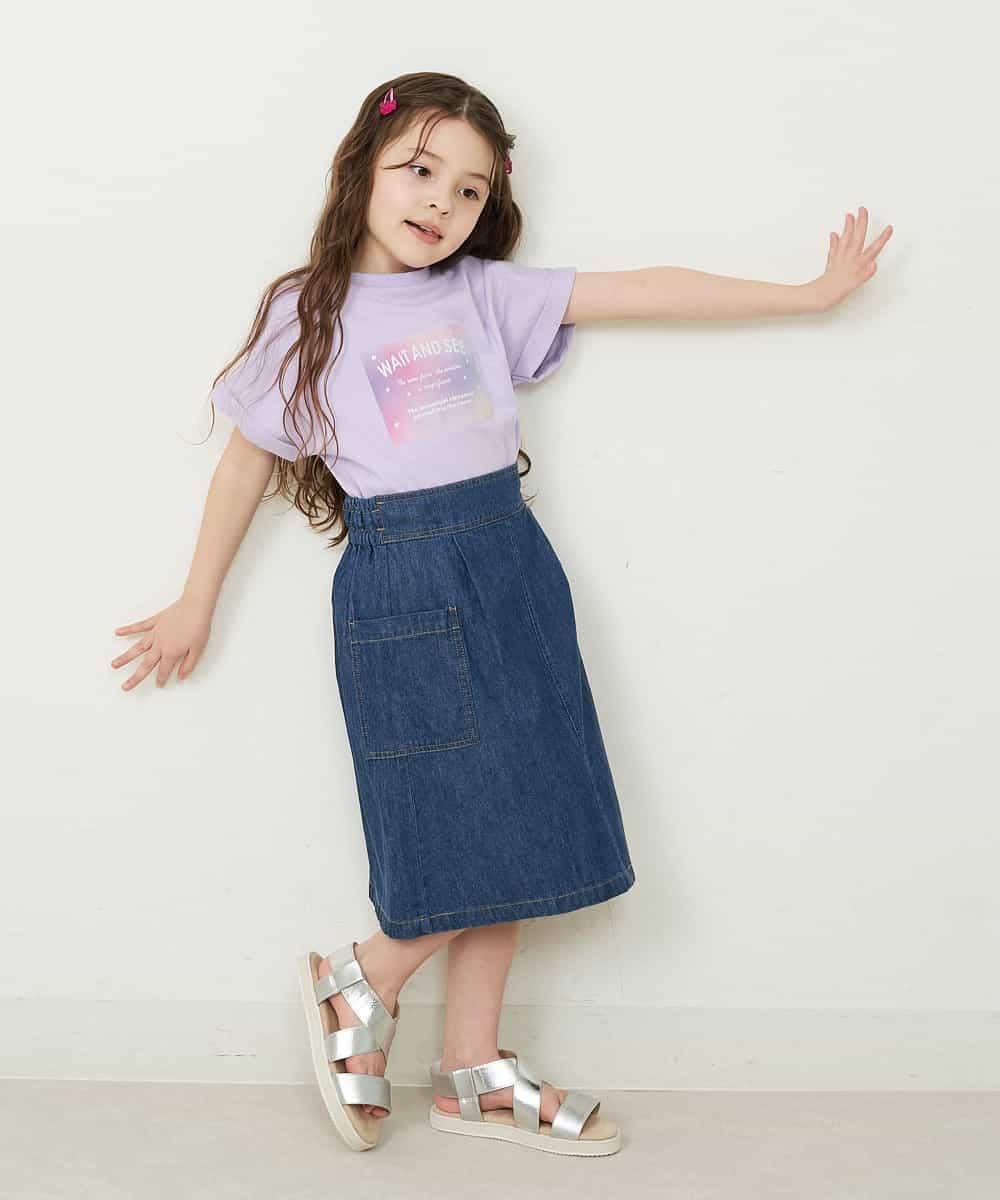 KJKGP04019 a.v.v KIDS(アー・ヴェ・ヴェ) [100-130]アソートロゴTシャツ ラベンダー