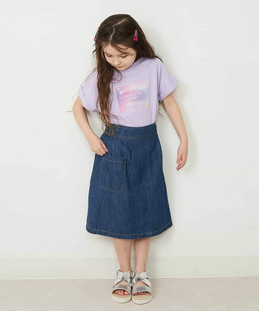 KJKGP04019 a.v.v KIDS(アー・ヴェ・ヴェ) [100-130]アソートロゴTシャツ ラベンダー
