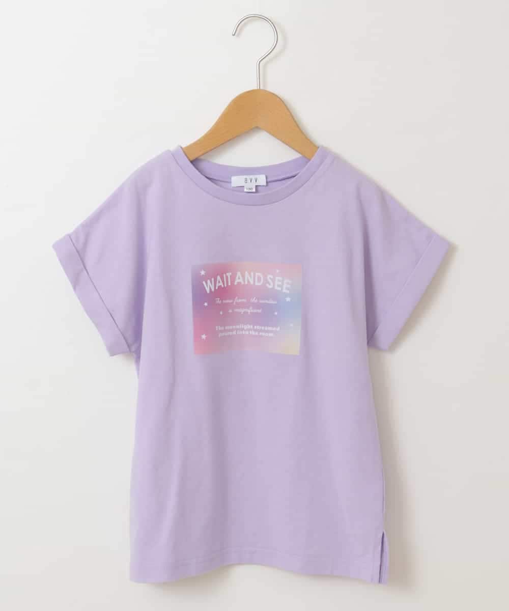 KJKGP04019 a.v.v KIDS(アー・ヴェ・ヴェ) [100-130]アソートロゴTシャツ ラベンダー