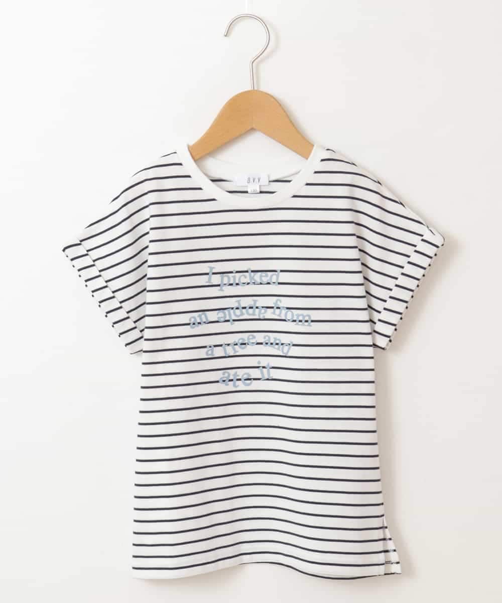 KJKGP04019 a.v.v KIDS(アー・ヴェ・ヴェ) [100-130]アソートロゴTシャツ ボーダー
