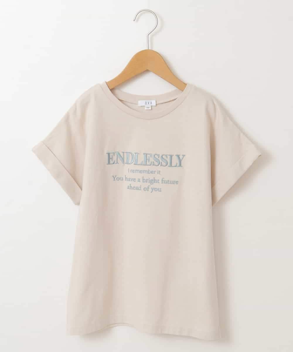 KJKGP04019 a.v.v KIDS(アー・ヴェ・ヴェ) [100-130]アソートロゴTシャツ ベージュ