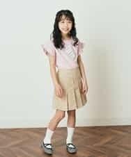 KJKGP05019 a.v.v KIDS(アー・ヴェ・ヴェ) [100-130]フリルスリーブアソートモチーフTシャツ ピンク