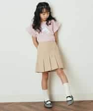 KJKGP05019 a.v.v KIDS(アー・ヴェ・ヴェ) [100-130]フリルスリーブアソートモチーフTシャツ ピンク