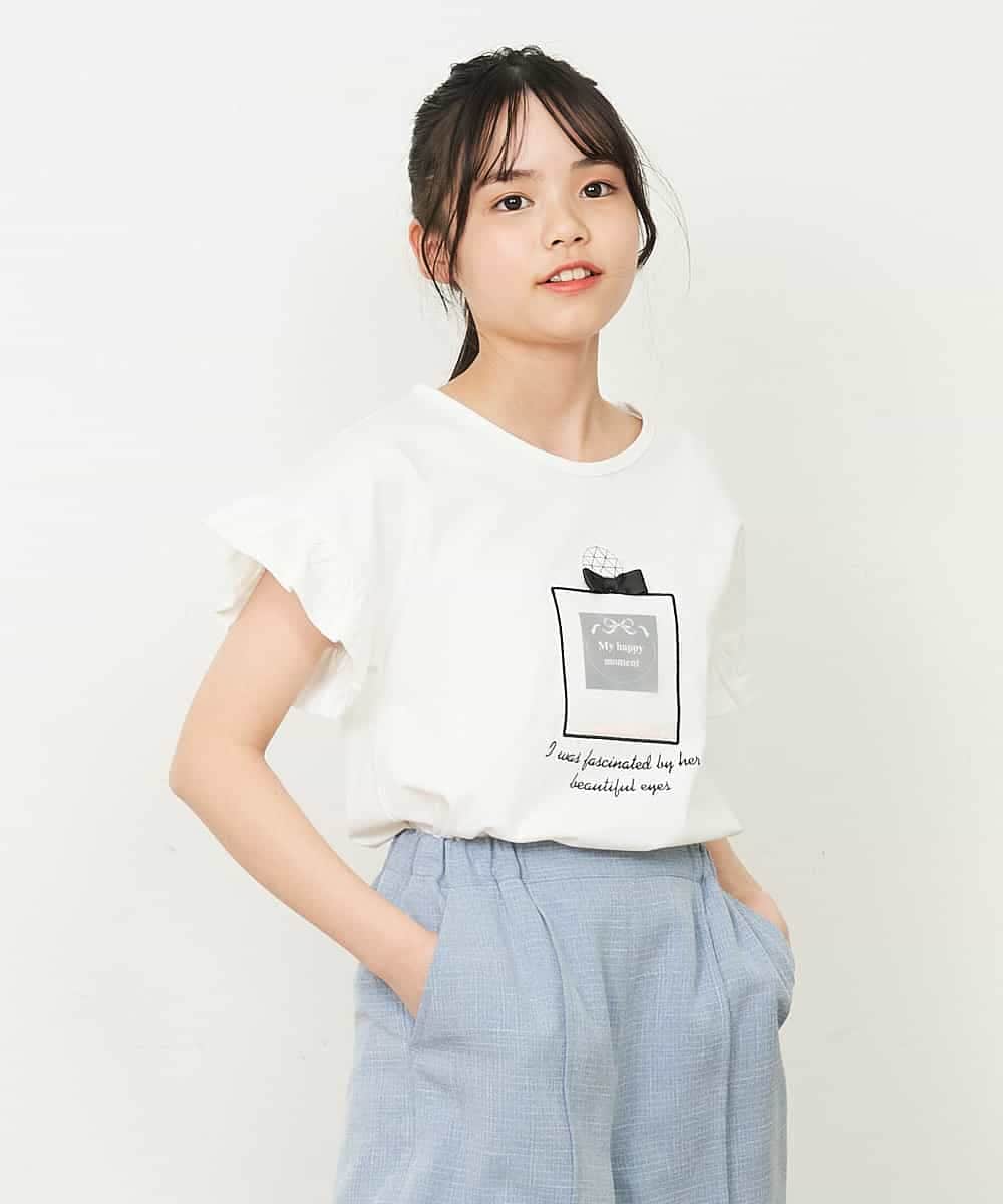 KJKGP05019 a.v.v KIDS(アー・ヴェ・ヴェ) [100-130]フリルスリーブアソートモチーフTシャツ ピンク