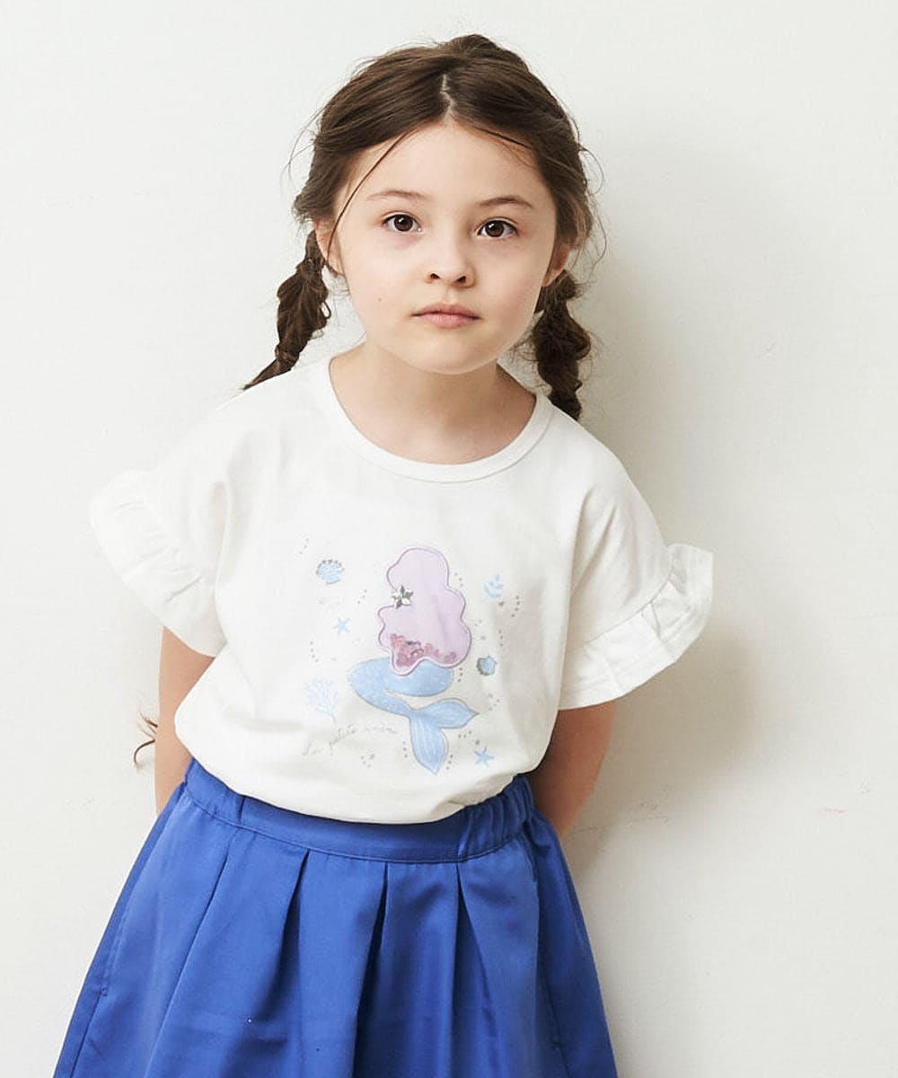 KJKGP05019 a.v.v KIDS(アー・ヴェ・ヴェ) [100-130]フリルスリーブアソートモチーフTシャツ ピンク