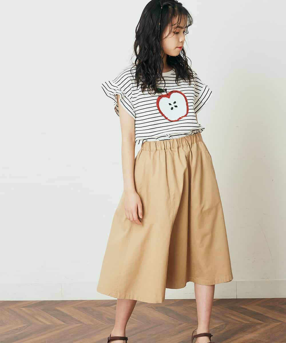 KJKGP05019 a.v.v KIDS(アー・ヴェ・ヴェ) [100-130]フリルスリーブアソートモチーフTシャツ ピンク