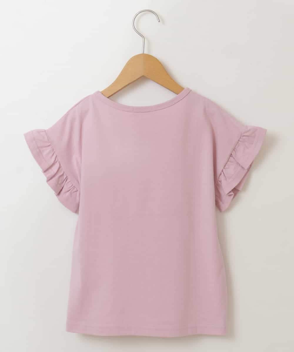 KJKGP05019 a.v.v KIDS(アー・ヴェ・ヴェ) [100-130]フリルスリーブアソートモチーフTシャツ ピンク