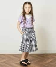 KJKGP07019 a.v.v KIDS(アー・ヴェ・ヴェ) [100-130]オフショルダーロゴTシャツ ラベンダー
