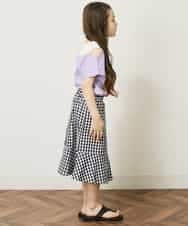 KJKGP07019 a.v.v KIDS(アー・ヴェ・ヴェ) [100-130]オフショルダーロゴTシャツ ラベンダー