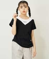 KJKGP07019 a.v.v KIDS(アー・ヴェ・ヴェ) [100-130]オフショルダーロゴTシャツ ラベンダー