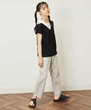 KJKGP07019 a.v.v KIDS(アー・ヴェ・ヴェ) [100-130]オフショルダーロゴTシャツ ラベンダー