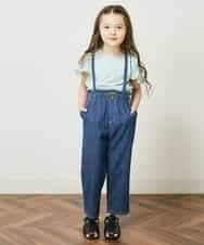 KJKGP09019 a.v.v KIDS(アー・ヴェ・ヴェ) [100-130]袖フリルオフショルダーTシャツ ミント