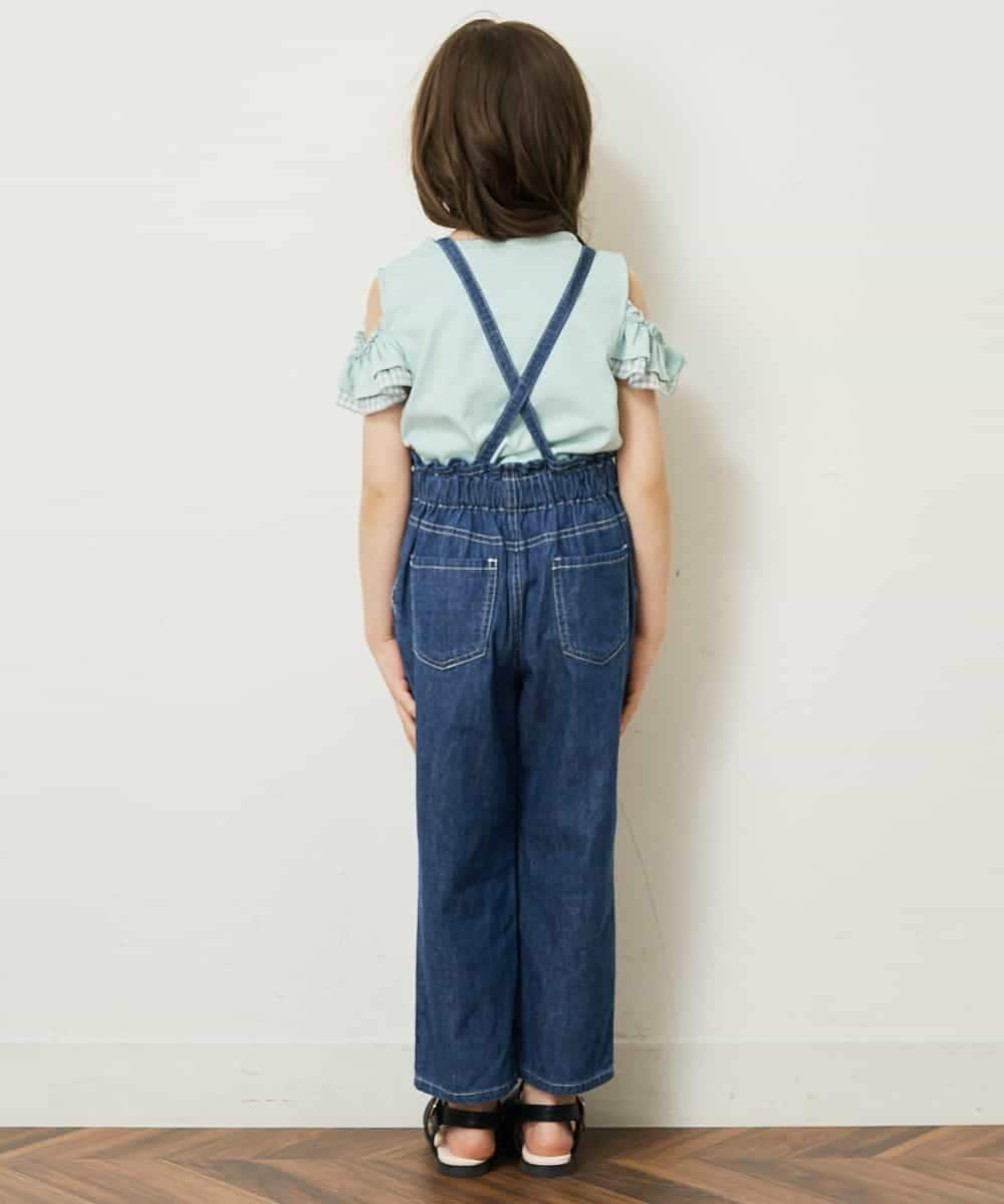 KJKGP09019 a.v.v KIDS(アー・ヴェ・ヴェ) [100-130]袖フリルオフショルダーTシャツ ミント