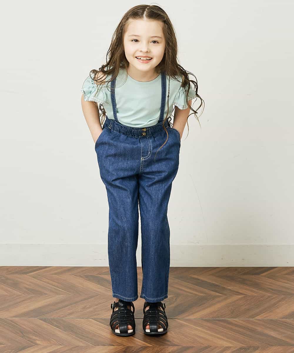 KJKGP09019 a.v.v KIDS(アー・ヴェ・ヴェ) [100-130]袖フリルオフショルダーTシャツ ミント