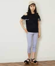 KJKGP09019 a.v.v KIDS(アー・ヴェ・ヴェ) [100-130]袖フリルオフショルダーTシャツ ミント