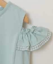 KJKGP09019 a.v.v KIDS(アー・ヴェ・ヴェ) [100-130]袖フリルオフショルダーTシャツ ミント