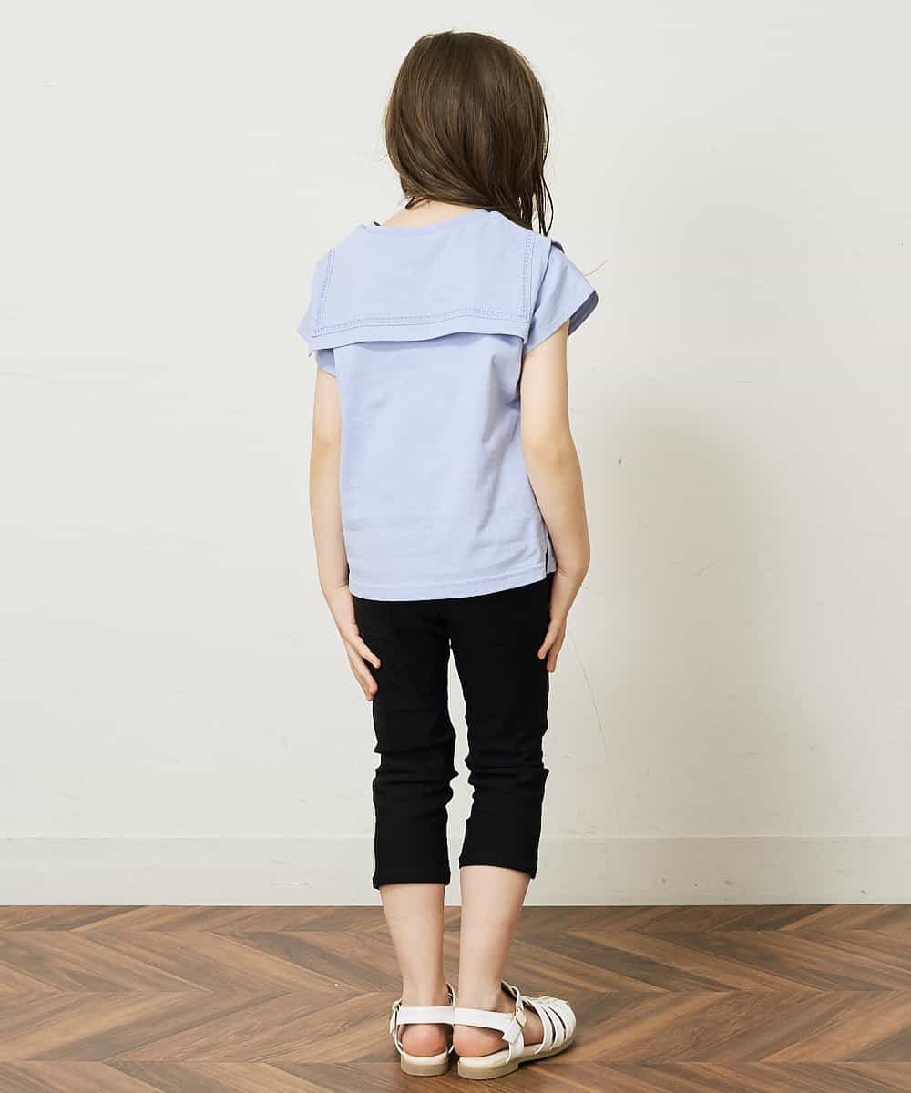 KJKGP17024 a.v.v KIDS(アー・ヴェ・ヴェ) [100-130]セーラーカラーTシャツ ライトブルー