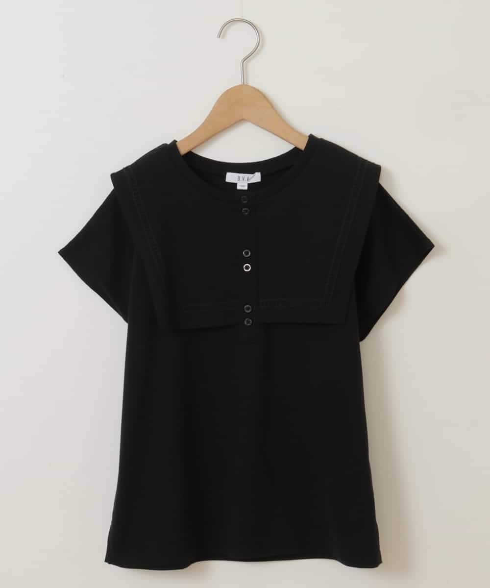 KJKGP17024 a.v.v KIDS(アー・ヴェ・ヴェ) [100-130]セーラーカラーTシャツ ライトブルー